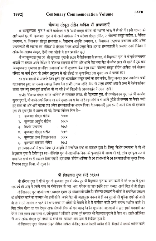 Chowkhamba Sanskrit Series Office Centenary Commemoration Volume (1892-1992)